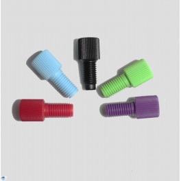 Ecrou acétale basse pression de couleur Rouge pour tube en téflon de diamètre ext : 1,6mm (1/16") (10 par boîte)