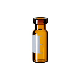 Flacons à sertir, col ND11 de 2ml en verre ambré silanisé, avec label de marquage