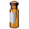 Micro-vial à sertir col ND11 en verre ambré avec insert de 0,2ml et label de marquage
