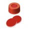Bouchon ND9 rouge en polypropylène à visser avec septum en PTFE/Silicone/PTFE