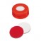 Bouchon ND11 rouge en polyéthylène à capsuler avec septum en Silicone/PTFE