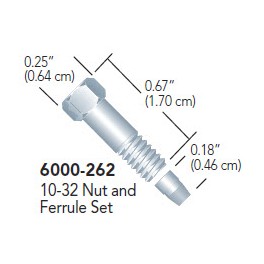Ecrous et Ferrules haute pression type RHEODYNE extra longs pour tube de 1/16" OD (10 par boîte)