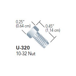 Ecrous haute pression type VALCO/VICI pour tube de 1/16" OD (10 par boîte)