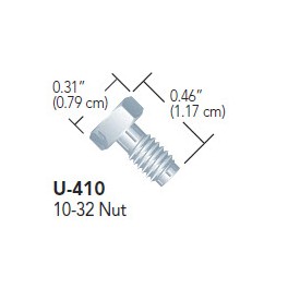 Ecrous haute pression type WATERS pour tube de 1/16" OD (10 par boîte)