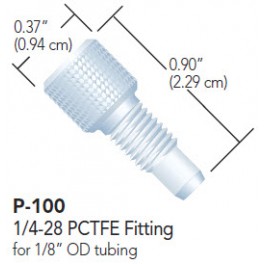 Ecrou + Ferrule one piece en PCTFE naturel pour tube OD 1/8" (unité)