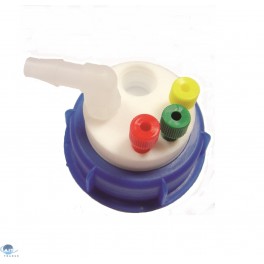Bouchon pour bidon gain de place avec 3 entrées (1/8" ou 1/16") + 1 filetage pour cartouche de charbon actif + 1 leak (6-9mm) Bouchon pour bidon gain de place avec 3 entrées (1/8" ou 1/16") + 1 filetage pour cartouche de charbon actif + 1 leak (6-9mm)