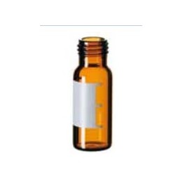 Flacons à visser, col ND9 (9mm) de 2ml en verre ambré, avec label de marquage Flacons à visser, col ND9 (9mm) de 2ml en verre ambré, avec label de marquage