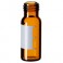 Flacons à visser, col ND9 (9mm) de 2ml en verre silanisé ambré, avec label de marquage