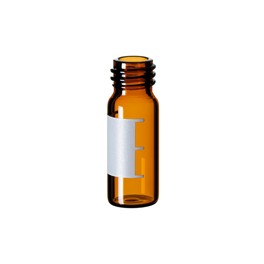 Flacons à visser, col ND10 de 2ml en verre ambré, avec label de marquage Flacons à visser, col ND10 de 2ml en verre ambré, avec label de marquage