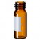 Flacons à visser, col ND10 de 2ml en verre ambré, avec label de marquage