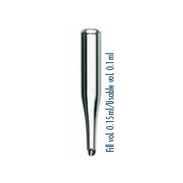 Micro-insert en verre de 0,1ml à fond conique à 15mm pour vial ND8 Micro-insert en verre de 0,1ml à fond conique à 15mm pour vial ND8