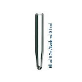 Micro-insert en verre pour vial ND8 de 0,1ml à fond conique à 9mm Micro-insert en verre pour vial ND8 de 0,1ml à fond conique à 9mm