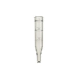 Micro-insert en polypropylène pour vial ND9 de 0,1ml à fond conique à 10mm Micro-insert en polypropylène pour vial ND9 de 0,1ml à fond conique à 10mm