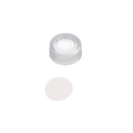 Bouchon ND9 transparent en polypropylène à visser avec septum en PTFE Bouchon ND9 transparent en polypropylène à visser avec septum en PTFE