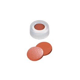 Bouchon ND9 transparent en polypropylène à visser avec septum en Caoutchouc naturel /TEF Bouchon ND9 transparent en polypropylène à visser avec septum en Caoutchouc naturel /TEF