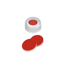 Bouchon ND9 transparent en polypropylène à visser avec septum en PTFE/Silicone/PTFE Bouchon ND9 transparent en polypropylène à visser avec septum en PTFE/Silicone/PTFE