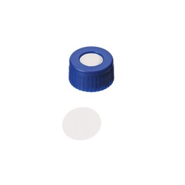 Bouchon ND9 bleu en polypropylène à visser avec septum en PTFE Bouchon ND9 bleu en polypropylène à visser avec septum en PTFE