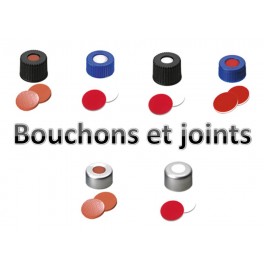 Bouchon ND10 noir en polypropyl&egrave;ne &agrave; visser avec septum en PTFE/Silicone/PTFE pr&eacute;-perc&eacute;
