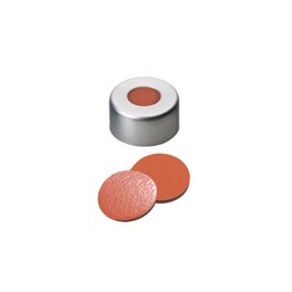Bouchon ND11 laqué en aluminium à sertir avec septum en Caoutchouc naturel /Butyl//TEF Bouchon ND11 laqué en aluminium à sertir avec septum en Caoutchouc naturel /Butyl//TEF