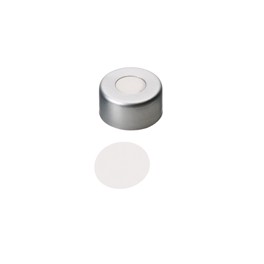Bouchon ND11 laqué en aluminium à sertir avec septum en PTFE Bouchon ND11 laqué en aluminium à sertir avec septum en PTFE