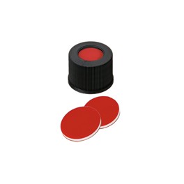 Bouchon ND13 noir en polypropylène à visser avec septum en PTFE/Silicone/PTFE Bouchon ND13 noir en polypropylène à visser avec septum en PTFE/Silicone/PTFE