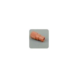 Adaptateur en PEEK rouge luer femelle vers 1/4-28 fond plat femelle Adaptateur en PEEK rouge luer femelle vers 1/4-28 fond plat femelle