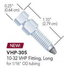 Raccord long très haute pression (1380bar), pas de vis 10-32 conique pour tube de 1/16" OD (10 par boîte) Raccord long très haute pression (1380bar), pas de vis 10-32 conique pour tube de 1/16" OD (10 par boîte)