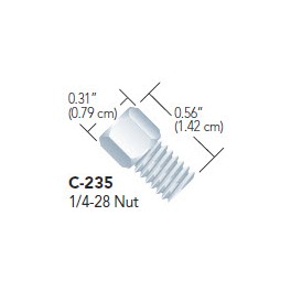 Ecrous standard haute pression pour tube de 1/8" OD (10 par boîte)