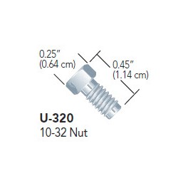 Ecrous haute pression type VALCO/VICI pour tube de 1/16" OD (10 par boîte) Ecrous haute pression type VALCO/VICI pour tube de 1/16" OD (10 par boîte)