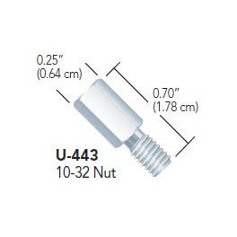 Ecrous longs haute pression type BECKMAN pour tube de 1/16" OD (10 par boîte)