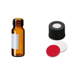 KIT Flacons ambré ND10 2mL avec label de marquage + Bouchons polypropylène et septum Silicone/PTFE prépercé