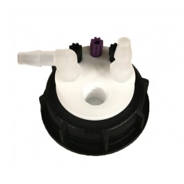 Bouchon de sécurité poubelle S55 avec 3 entrées (1/8" ou 1/16") + 1 filetage pour cartouche de charbon actif + 2 leak (6-9mm) Bouchon de sécurité poubelle S55 avec 3 entrées (1/8" ou 1/16") + 1 filetage pour cartouche de charbon actif + 2 leak (6-9mm)