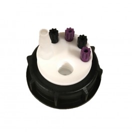 Bouchon de sécurité poubelle S55 avec 4 entrées (1/8" ou 1/16") + 1 filetage pour cartouche de charbon actif + 1 leak (6-9mm) Bouchon de sécurité poubelle S55 avec 4 entrées (1/8" ou 1/16") + 1 filetage pour cartouche de charbon actif + 1 leak (6-9mm)