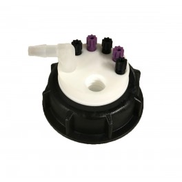 Bouchon de sécurité poubelle S60 avec 5 entrées (1/8" ou 1/16") + 1 filetage pour cartouche de charbon actif + 1 leak (6-9mm) Bouchon de sécurité poubelle S60 avec 5 entrées (1/8" ou 1/16") + 1 filetage pour cartouche de charbon actif + 1 leak (6-9mm)