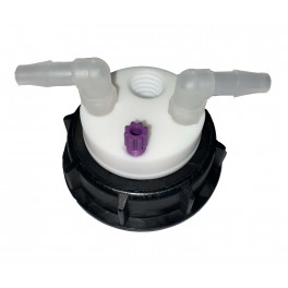 Bouchon de sécurité poubelle S55 avec 1 entrée (1/8" ou 1/16") + 1 filetage pour cartouche de charbon actif + 2 leak (6-9mm) Bouchon de sécurité poubelle S55 avec 1 entrée (1/8" ou 1/16") + 1 filetage pour cartouche de charbon actif + 2 leak (6-9mm)