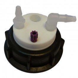 Bouchon de sécurité poubelle S60 avec 1 entrée (1/8" ou 1/16") + 1 filetage pour cartouche de charbon actif + 2 leak (6-9mm) Bouchon de sécurité poubelle S60 avec 1 entrée (1/8" ou 1/16") + 1 filetage pour cartouche de charbon actif + 2 leak (6-9mm)