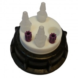 Bouchon de sécurité poubelle S60 avec 2 entrées (1/8" ou 1/16") + 1 filetage pour cartouche de charbon actif + 3 leak (6-9mm) Bouchon de sécurité poubelle S60 avec 2 entrées (1/8" ou 1/16") + 1 filetage pour cartouche de charbon actif + 3 leak (6-9mm)