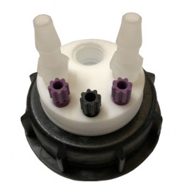 Bouchon de sécurité poubelle S60 avec 3 entrées (1/8" ou 1/16") + 1 filetage pour cartouche de charbon actif + 2 leak (6-9mm) Bouchon de sécurité poubelle S60 avec 3 entrées (1/8" ou 1/16") + 1 filetage pour cartouche de charbon actif + 2 leak (6-9mm)