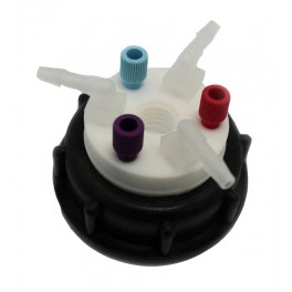 Bouchon de sécurité poubelle S60 avec 3 entrées (1/8" ou 1/16") + 1 filetage pour cartouche de charbon actif + 3 leak (6-9mm) Bouchon de sécurité poubelle S60 avec 3 entrées (1/8" ou 1/16") + 1 filetage pour cartouche de charbon actif + 3 leak (6-9mm)
