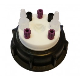 Bouchon de sécurité poubelle S60 avec 5 entrées (1/8" ou 1/16") + 1 filetage pour cartouche de charbon actif + 2 leak (6-9mm) Bouchon de sécurité poubelle S60 avec 5 entrées (1/8" ou 1/16") + 1 filetage pour cartouche de charbon actif + 2 leak (6-9mm)
