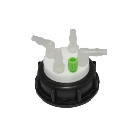 Bouchon de sécurité poubelle S90 avec 1 entrée (1/8" ou 1/16") + 1 filetage pour cartouche de charbon actif + 4 leak (6-9mm) Bouchon de sécurité poubelle S90 avec 1 entrée (1/8" ou 1/16") + 1 filetage pour cartouche de charbon actif + 4 leak (6-9mm)