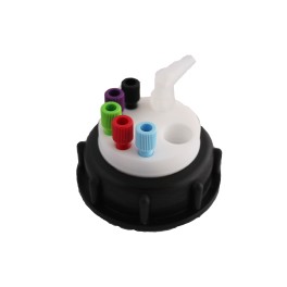 Bouchon de sécurité poubelle S90 avec 5 entrées (1/8" ou 1/16")  + 1 filetage pour cartouche de charbon actif + 1 leak (6-9mm)