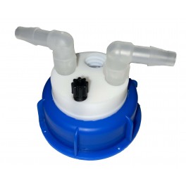 Bouchon pour bidon gain de place avec 1 entrée (1/8" ou 1/16") + 1 filetage pour cartouche de charbon actif + 2 leak (6-9mm) Bouchon pour bidon gain de place avec 1 entrée (1/8" ou 1/16") + 1 filetage pour cartouche de charbon actif + 2 leak (6-9mm)