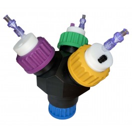 Adaptateur à tête multiple 3 bouchons GL45 Adaptateur à tête multiple 3 bouchons GL45