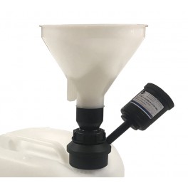 Bouchon avec entonnoir de sécurité XXL à bille flottante avec adaptateur charbon actif pour bidon S55 Bouchon avec entonnoir de sécurité XXL à bille flottante avec adaptateur charbon actif pour bidon S55
