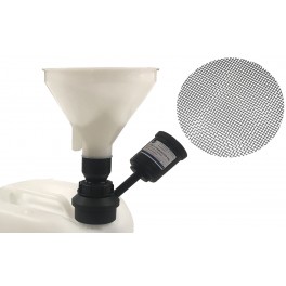 Bouchon avec entonnoir de sécurité XXL à bille flottante avec adaptateur charbon actif pour bidon S90 avec grille